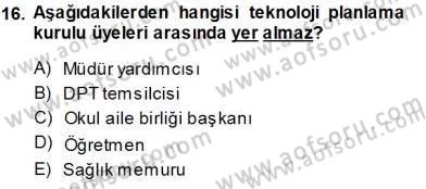 Okulöncesinde Öğretim Teknolojisi Ve Materyal Tasarımı Dersi 2013 - 2014 Yılı Tek Ders Sınav Soruları 16. Soru