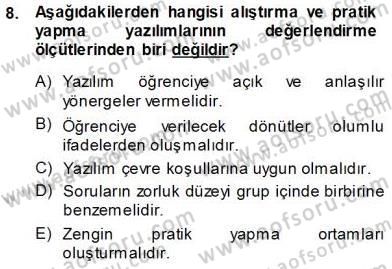 Okulöncesinde Öğretim Teknolojisi Ve Materyal Tasarımı Dersi 2013 - 2014 Yılı Tek Ders Sınav Soruları 8. Soru
