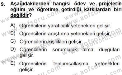 Okulöncesinde Öğretim Teknolojisi Ve Materyal Tasarımı Dersi 2013 - 2014 Yılı Tek Ders Sınav Soruları 9. Soru
