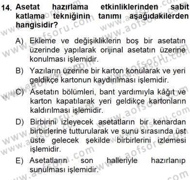Okulöncesinde Öğretim Teknolojisi Ve Materyal Tasarımı Dersi Ara Sınavı Deneme Sınav Soruları 14. Soru