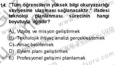 Okulöncesinde Öğretim Teknolojisi Ve Materyal Tasarımı Dersi 2014 - 2015 Yılı (Final) Dönem Sonu Sınav Soruları 14. Soru