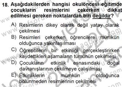Okulöncesinde Öğretim Teknolojisi Ve Materyal Tasarımı Dersi 2014 - 2015 Yılı (Final) Dönem Sonu Sınav Soruları 18. Soru