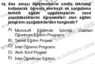 Okulöncesinde Öğretim Teknolojisi Ve Materyal Tasarımı Dersi 2014 - 2015 Yılı (Final) Dönem Sonu Sınav Soruları 19. Soru