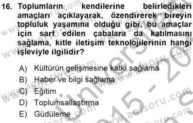 Okulöncesinde Öğretim Teknolojisi Ve Materyal Tasarımı Dersi Ara Sınavı Deneme Sınav Soruları 16. Soru