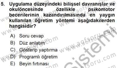 Okulöncesinde Öğretim Teknolojisi Ve Materyal Tasarımı Dersi Ara Sınavı Deneme Sınav Soruları 5. Soru