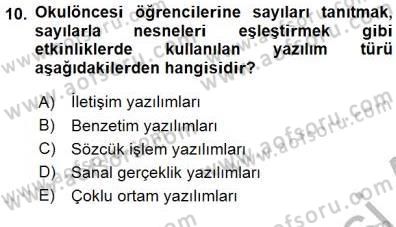 Okulöncesinde Öğretim Teknolojisi Ve Materyal Tasarımı Dersi 2015 - 2016 Yılı (Final) Dönem Sonu Sınav Soruları 10. Soru