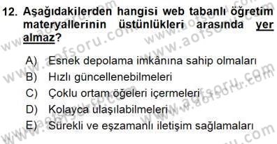 Okulöncesinde Öğretim Teknolojisi Ve Materyal Tasarımı Dersi 2015 - 2016 Yılı (Final) Dönem Sonu Sınav Soruları 12. Soru