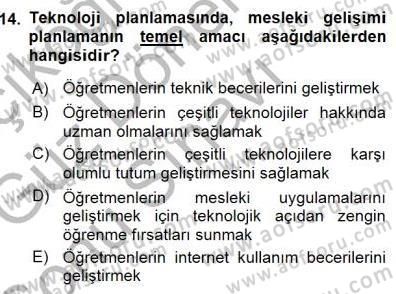 Okulöncesinde Öğretim Teknolojisi Ve Materyal Tasarımı Dersi 2015 - 2016 Yılı (Final) Dönem Sonu Sınav Soruları 14. Soru