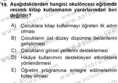 Okulöncesinde Öğretim Teknolojisi Ve Materyal Tasarımı Dersi 2015 - 2016 Yılı (Final) Dönem Sonu Sınav Soruları 19. Soru