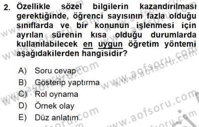Okulöncesinde Öğretim Teknolojisi Ve Materyal Tasarımı Dersi 2015 - 2016 Yılı (Final) Dönem Sonu Sınav Soruları 2. Soru