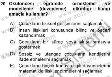 Okulöncesinde Öğretim Teknolojisi Ve Materyal Tasarımı Dersi 2015 - 2016 Yılı (Final) Dönem Sonu Sınav Soruları 20. Soru