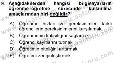 Okulöncesinde Öğretim Teknolojisi Ve Materyal Tasarımı Dersi 2015 - 2016 Yılı (Final) Dönem Sonu Sınav Soruları 9. Soru