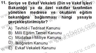 Türk Eğitim Sistemi Ve Okul Yönetimi Dersi 2013 - 2014 Yılı Tek Ders Sınav Soruları 11. Soru