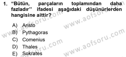 Türk Eğitim Sistemi Ve Okul Yönetimi Dersi 2016 - 2017 Yılı 3 Ders Sınav Soruları 1. Soru