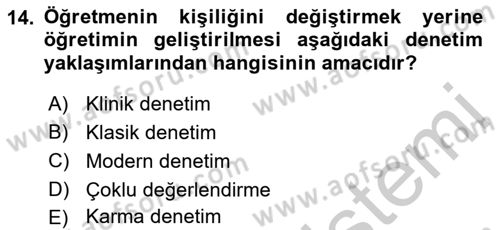 Türk Eğitim Sistemi Ve Okul Yönetimi Dersi 2016 - 2017 Yılı 3 Ders Sınav Soruları 14. Soru