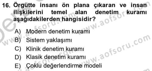 Türk Eğitim Sistemi Ve Okul Yönetimi Dersi 2016 - 2017 Yılı 3 Ders Sınav Soruları 16. Soru