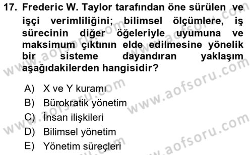 Türk Eğitim Sistemi Ve Okul Yönetimi Dersi 2016 - 2017 Yılı 3 Ders Sınav Soruları 17. Soru