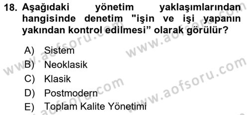 Türk Eğitim Sistemi Ve Okul Yönetimi Dersi 2016 - 2017 Yılı 3 Ders Sınav Soruları 18. Soru
