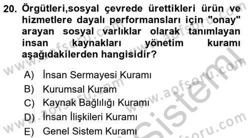 Türk Eğitim Sistemi Ve Okul Yönetimi Dersi 2016 - 2017 Yılı 3 Ders Sınav Soruları 20. Soru