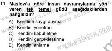 Rehberlik Dersi 2012 - 2013 Yılı (Vize) Ara Sınav Soruları 11. Soru