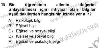 Rehberlik Dersi 2012 - 2013 Yılı (Vize) Ara Sınav Soruları 18. Soru