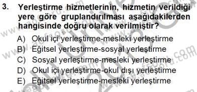 Rehberlik Dersi 2012 - 2013 Yılı (Vize) Ara Sınav Soruları 3. Soru