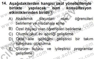 Rehberlik Dersi 2012 - 2013 Yılı (Final) Dönem Sonu Sınav Soruları 14. Soru