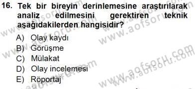 Rehberlik Dersi 2012 - 2013 Yılı (Final) Dönem Sonu Sınav Soruları 16. Soru