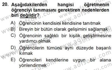Rehberlik Dersi 2012 - 2013 Yılı (Final) Dönem Sonu Sınav Soruları 20. Soru