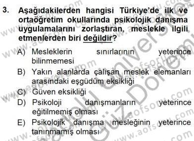 Rehberlik Dersi 2012 - 2013 Yılı (Final) Dönem Sonu Sınav Soruları 3. Soru