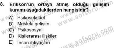 Rehberlik Dersi 2012 - 2013 Yılı (Final) Dönem Sonu Sınav Soruları 8. Soru