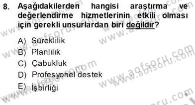 Rehberlik Dersi 2013 - 2014 Yılı (Final) Dönem Sonu Sınav Soruları 8. Soru