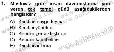 Rehberlik Dersi 2013 - 2014 Yılı Tek Ders Sınav Soruları 1. Soru