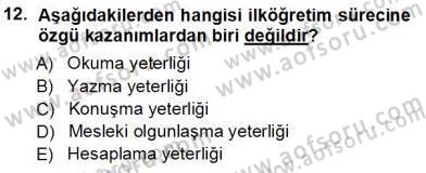 Rehberlik Dersi 2013 - 2014 Yılı Tek Ders Sınav Soruları 12. Soru