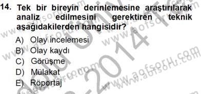 Rehberlik Dersi 2013 - 2014 Yılı Tek Ders Sınav Soruları 14. Soru