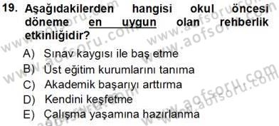 Rehberlik Dersi 2013 - 2014 Yılı Tek Ders Sınav Soruları 19. Soru