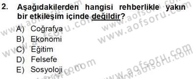 Rehberlik Dersi 2013 - 2014 Yılı Tek Ders Sınav Soruları 2. Soru