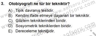 Rehberlik Dersi 2013 - 2014 Yılı Tek Ders Sınav Soruları 3. Soru