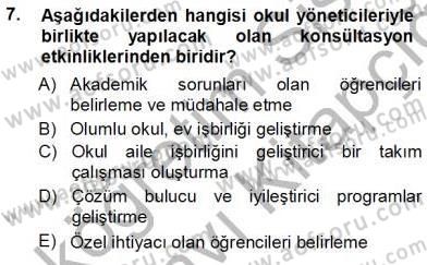Rehberlik Dersi 2013 - 2014 Yılı Tek Ders Sınav Soruları 7. Soru