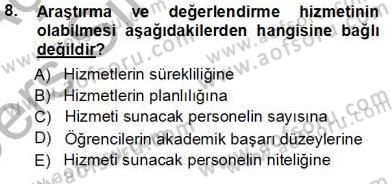 Rehberlik Dersi 2013 - 2014 Yılı Tek Ders Sınav Soruları 8. Soru