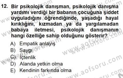 Rehberlik Dersi 2014 - 2015 Yılı (Vize) Ara Sınav Soruları 12. Soru