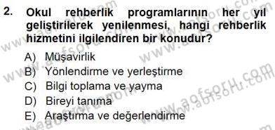 Rehberlik Dersi 2014 - 2015 Yılı (Vize) Ara Sınav Soruları 2. Soru