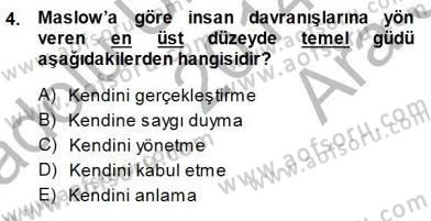 Rehberlik Dersi 2014 - 2015 Yılı (Vize) Ara Sınav Soruları 4. Soru