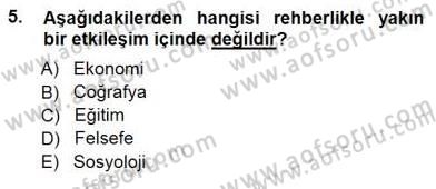 Rehberlik Dersi 2014 - 2015 Yılı (Vize) Ara Sınav Soruları 5. Soru