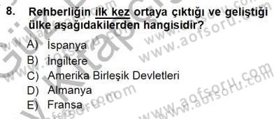 Rehberlik Dersi 2014 - 2015 Yılı (Vize) Ara Sınav Soruları 8. Soru