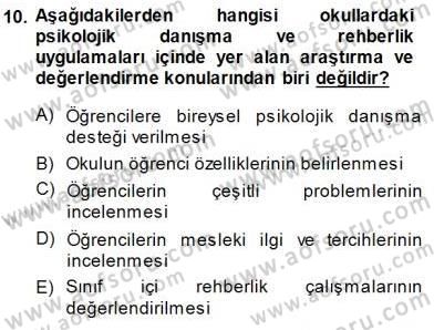 Rehberlik Dersi 2014 - 2015 Yılı (Final) Dönem Sonu Sınav Soruları 10. Soru