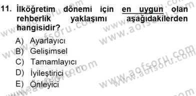 Rehberlik Dersi 2014 - 2015 Yılı (Final) Dönem Sonu Sınav Soruları 11. Soru