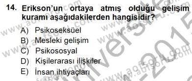 Rehberlik Dersi 2014 - 2015 Yılı (Final) Dönem Sonu Sınav Soruları 14. Soru