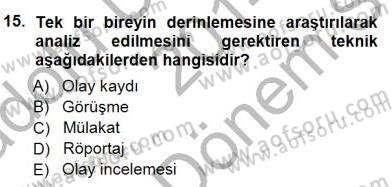 Rehberlik Dersi 2014 - 2015 Yılı (Final) Dönem Sonu Sınav Soruları 15. Soru