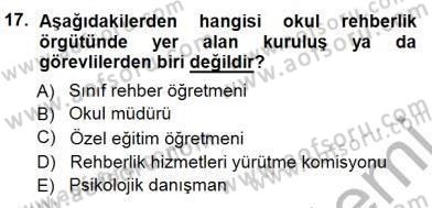 Rehberlik Dersi 2014 - 2015 Yılı (Final) Dönem Sonu Sınav Soruları 17. Soru